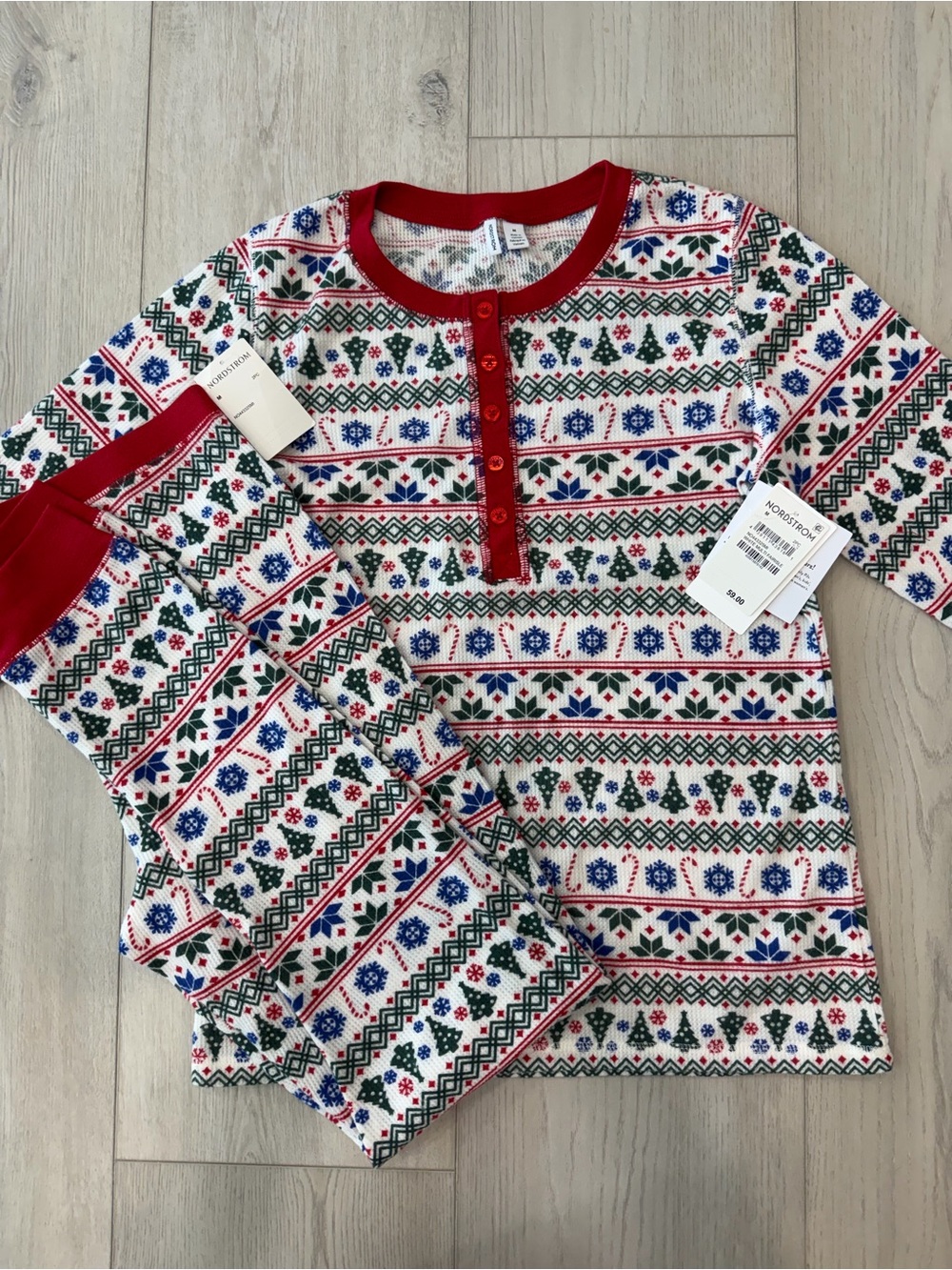NWT Nordstrom Fair Isle Christmas Pajama Set Medium